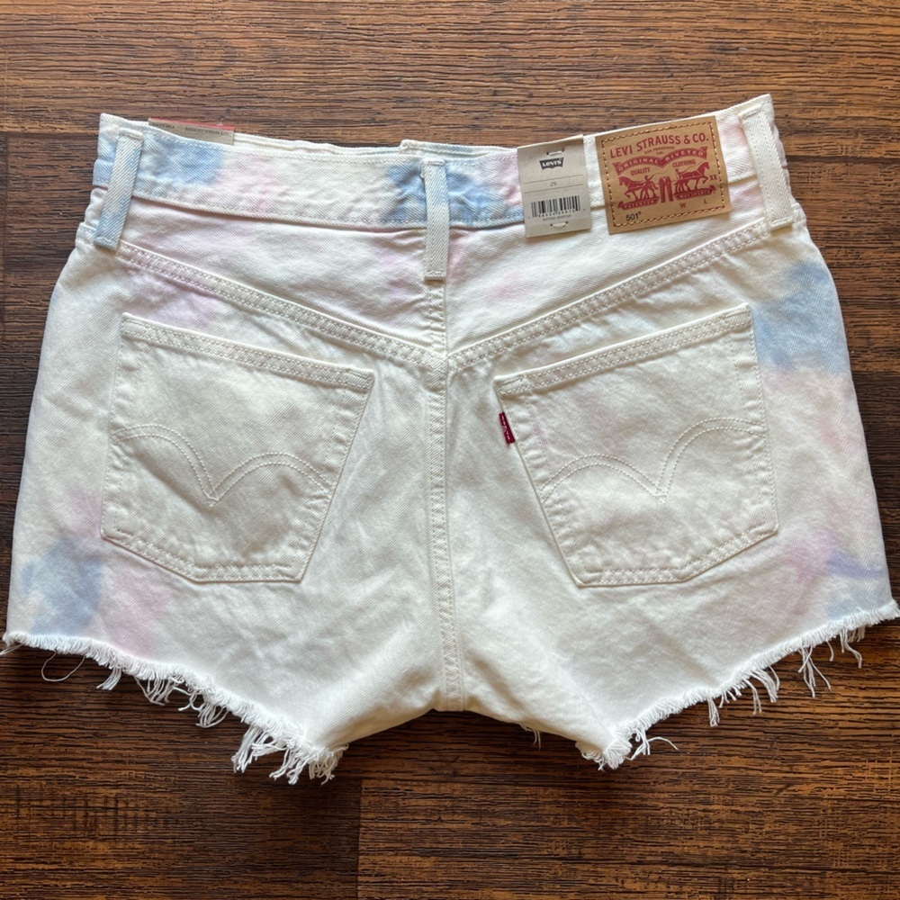 Women's Levi's 501 Jorts‎ Multicolor Graffiti Paint 29 NWT Short Cut-Off Retro